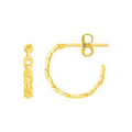 14k Yellow Gold Chain Link Hoop Earrings
