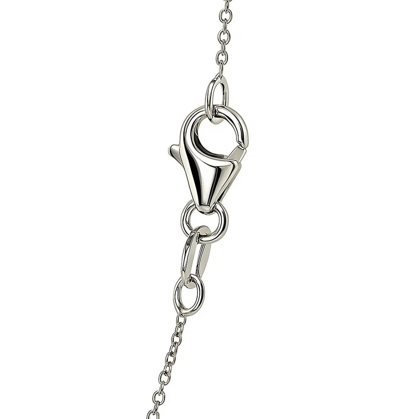 14K White Gold Oval Cable Link Chain Necklace (0.85 mm)