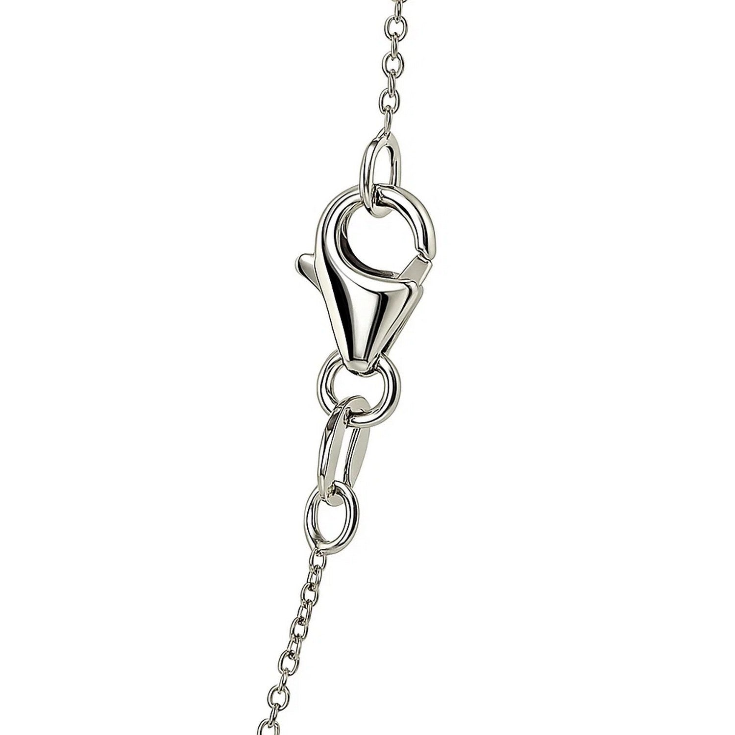 14K White Gold Oval Cable Link Chain Necklace (0.85 mm)