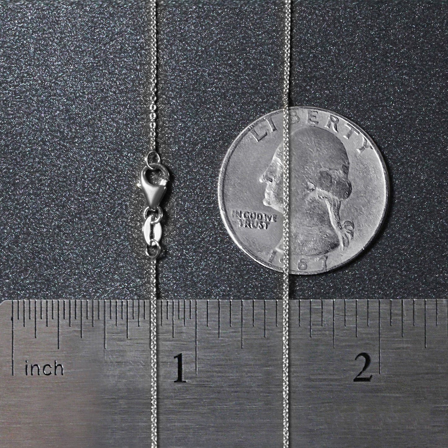 14K White Gold Oval Cable Link Chain Necklace (0.85 mm)