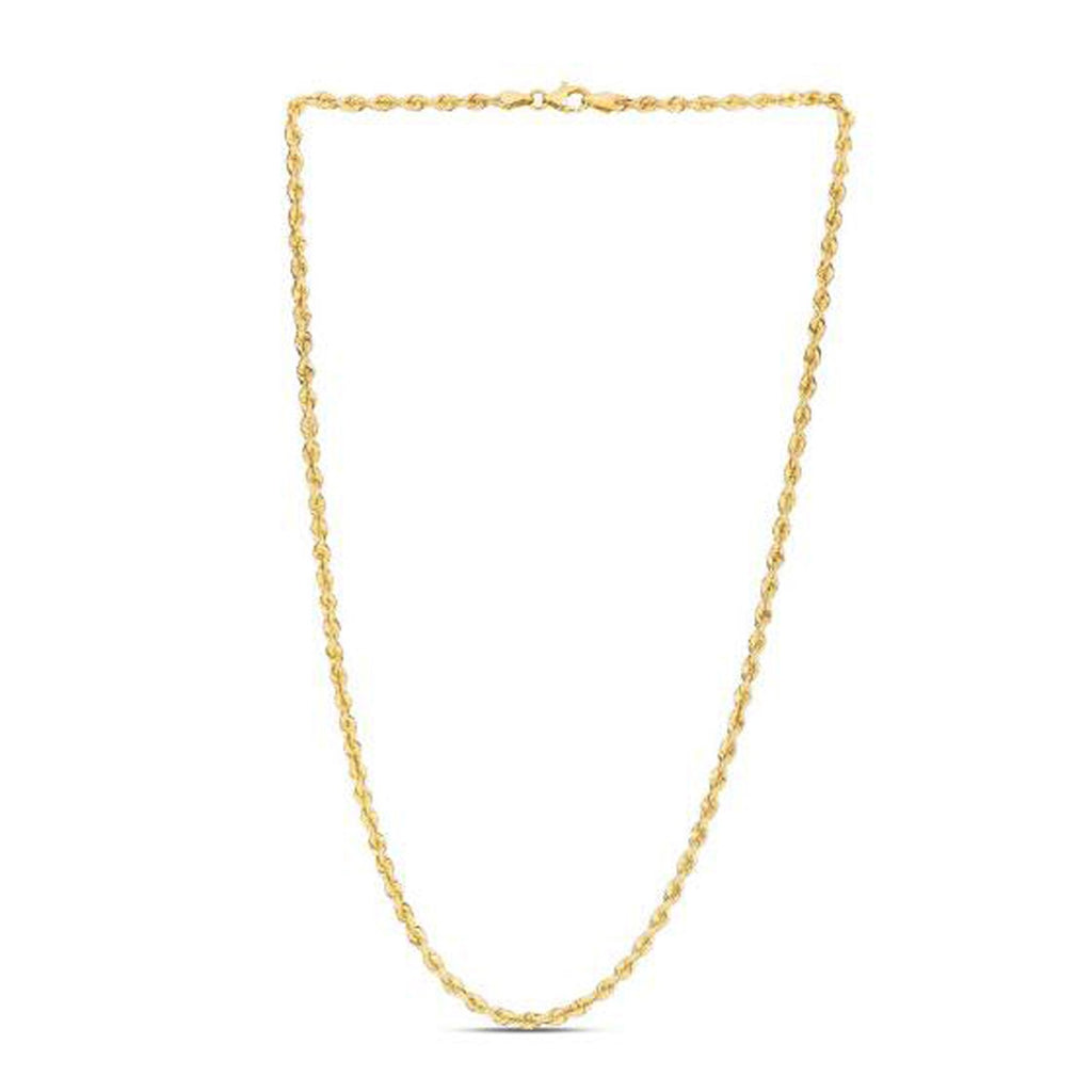 14K Yellow Gold Light Rope Chain Necklace (3.00mm)