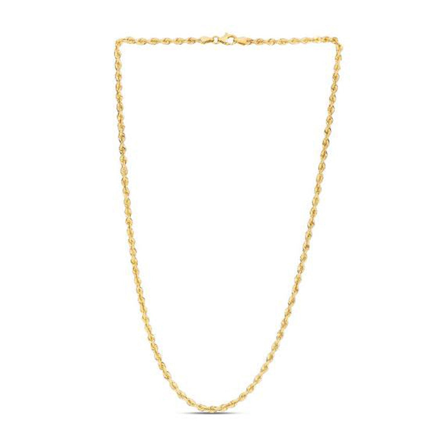 14K Yellow Gold Light Rope Chain Necklace (3.00mm)