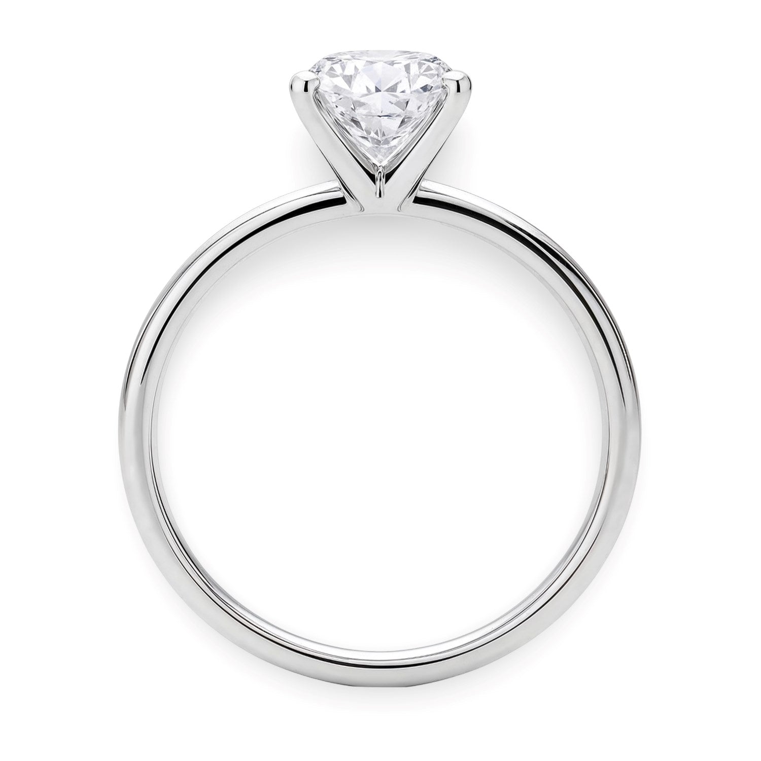 1 1/2 Carat Round Lab Grown IGI G/VS1 Diamond Solitaire Ring in 14K White Gold