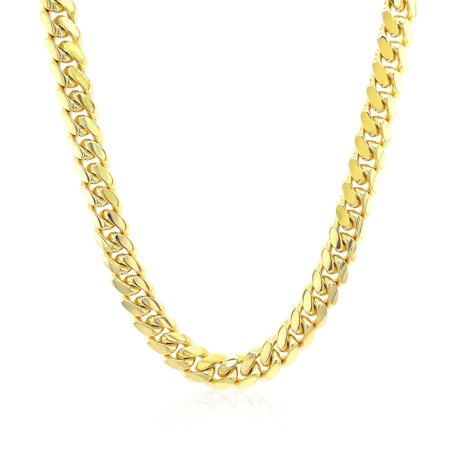 10K Yellow Gold Classic Solid Miami Cuban Chain (6.10mm)