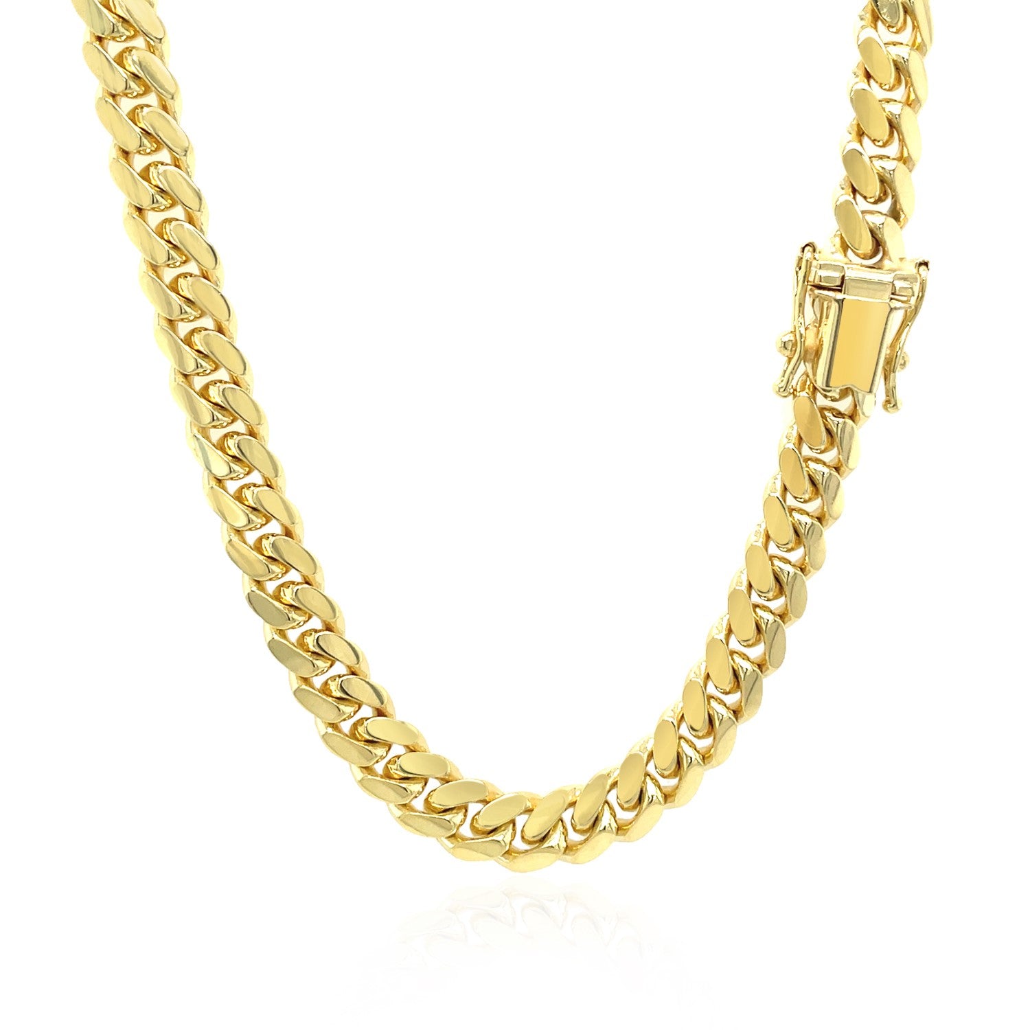 10K Yellow Gold Classic Solid Miami Cuban Chain (6.10mm)