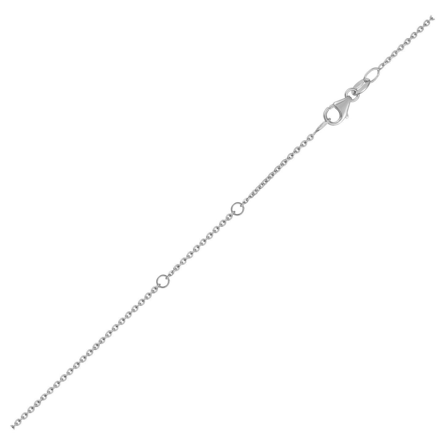 18K White Gold Double Extendable Cable Chain Necklace (1.30 mm)