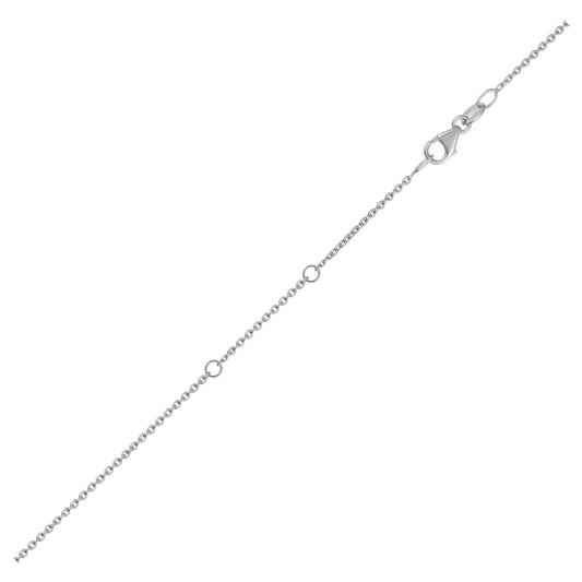 18K White Gold Double Extendable Cable Chain Necklace (1.30 mm)
