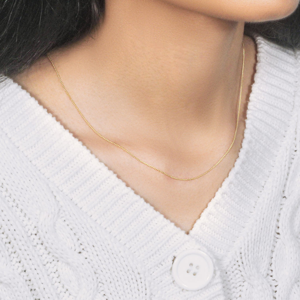 10K Yellow Gold Wheat Chain – 0.60mm, Solid Gold