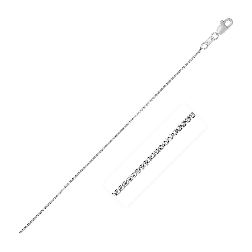 10K White Gold Wheat Chain – 0.60mm, Solid Gold