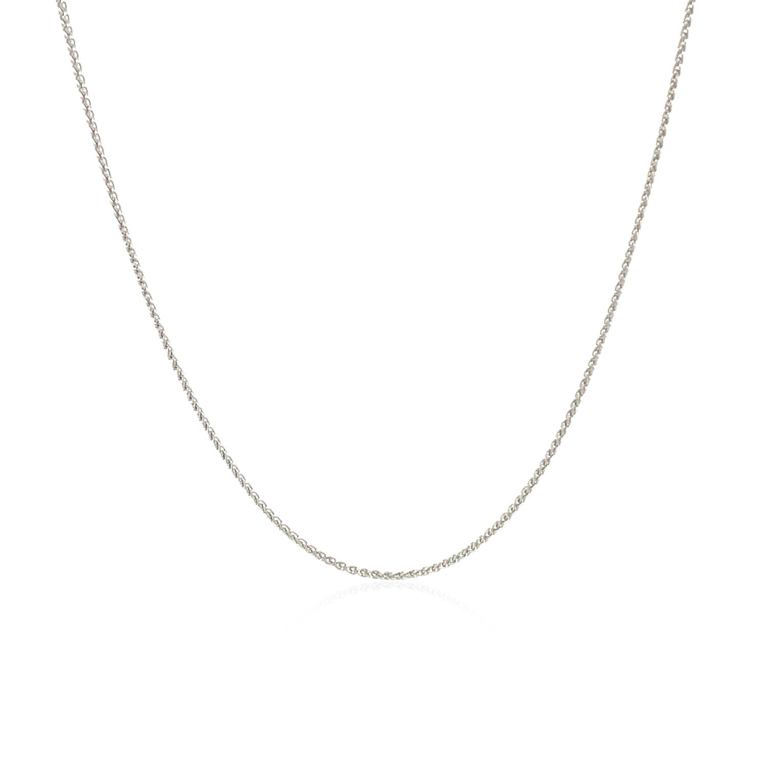 10K White Gold Wheat Chain – 0.60mm, Solid Gold