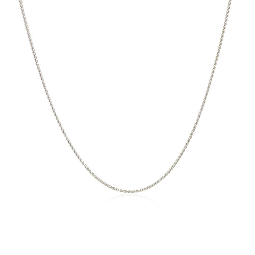10K White Gold Wheat Chain – 0.60mm, Solid Gold