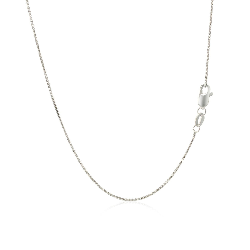 10K White Gold Wheat Chain – 0.60mm, Solid Gold