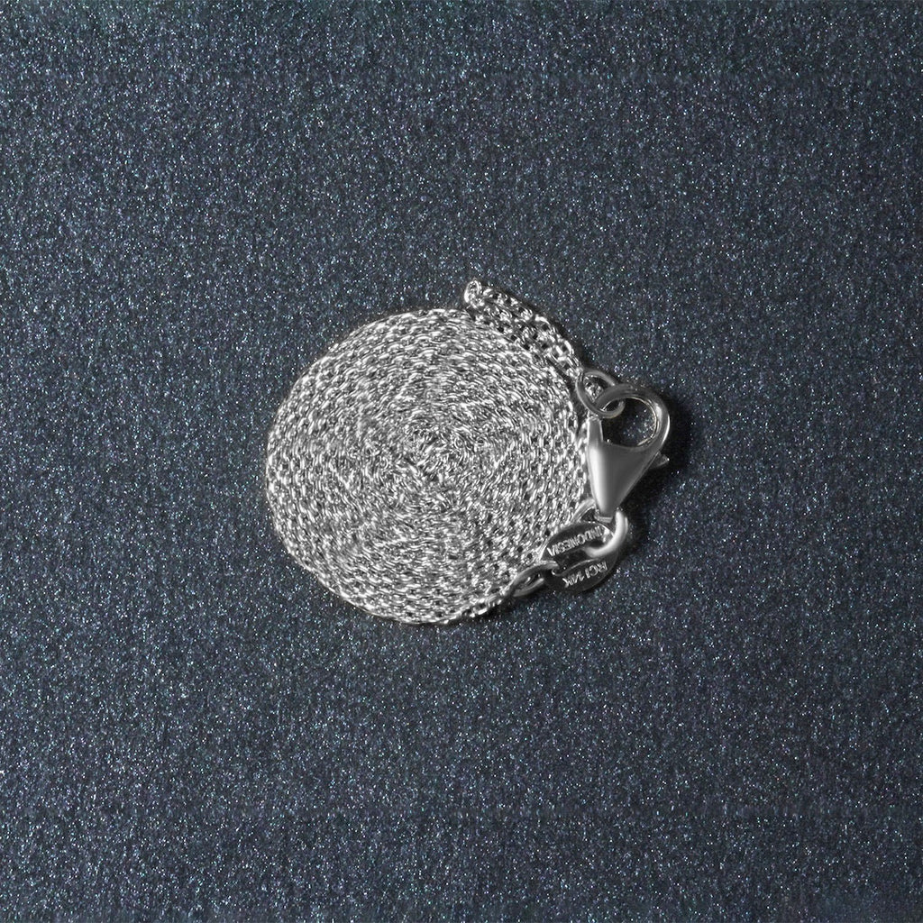18k White Gold Round Cable Link Chain (0.97 mm)