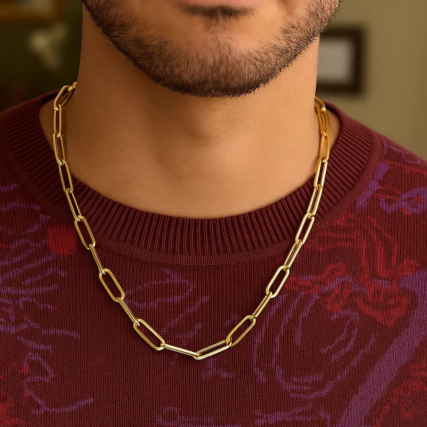 14K Yellow Gold Bold Paperclip Chain (4.20 mm)