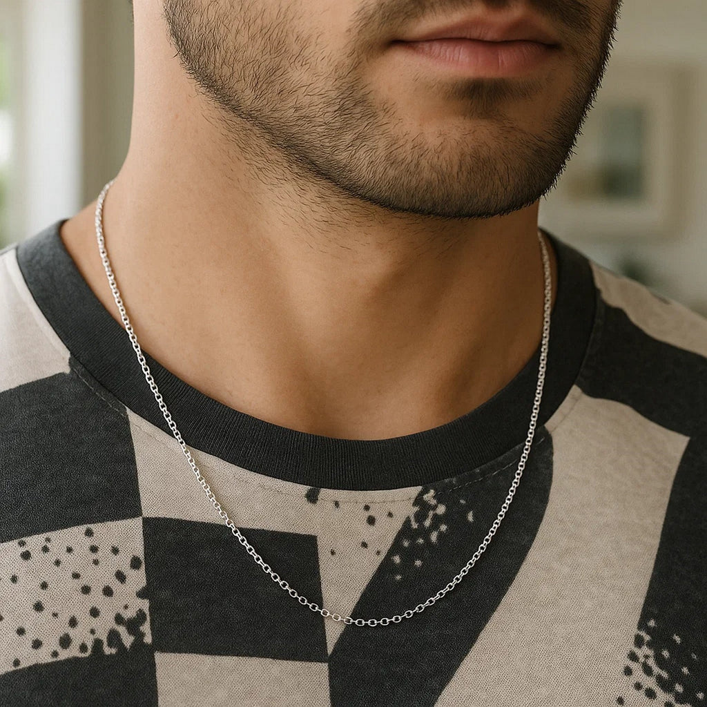 14K White Gold Rolo Chain – 1.90mm, Solid Gold
