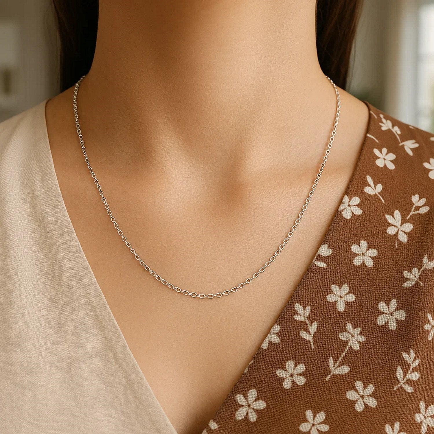 14K White Gold Rolo Chain – 1.90mm, Solid Gold
