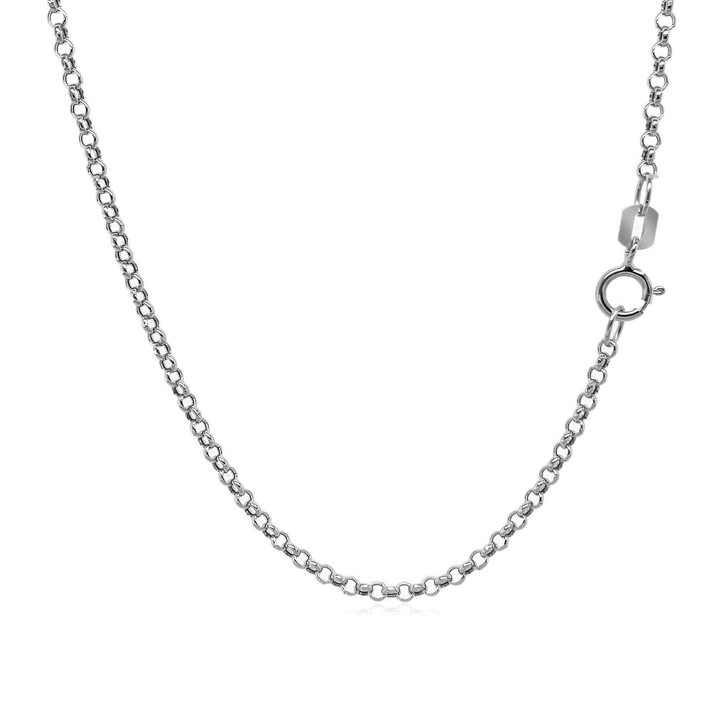 14K White Gold Rolo Chain – 1.90mm, Solid Gold