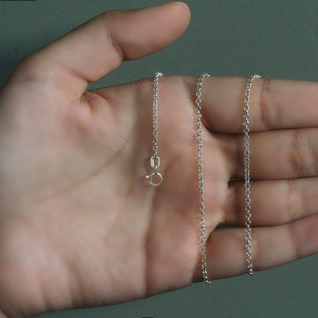 14K White Gold Rolo Chain – 1.90mm, Solid Gold