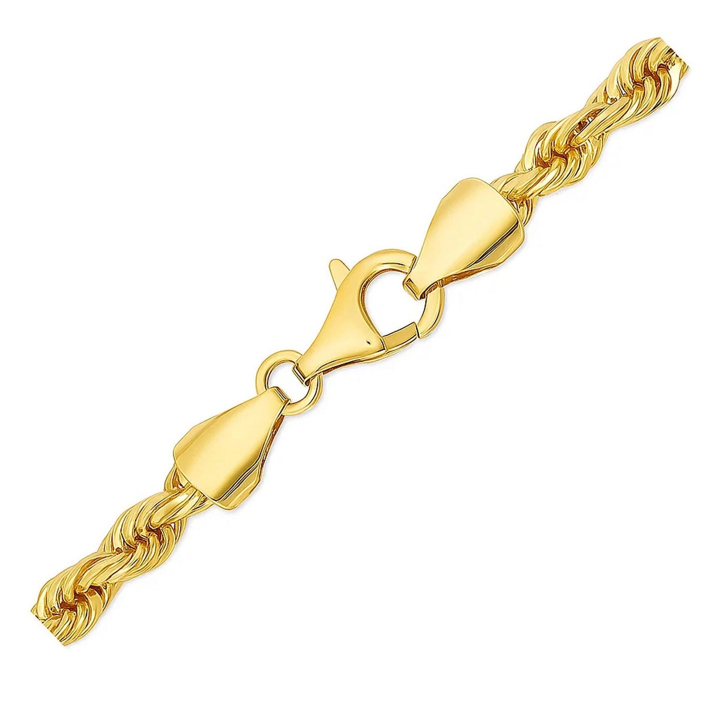 14K Yellow Gold Solid Diamond Cut Rope Chain (7.00mm)