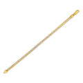 14K Yellow Gold Round Pavé Franco Chain Bracelet (4.00mm)