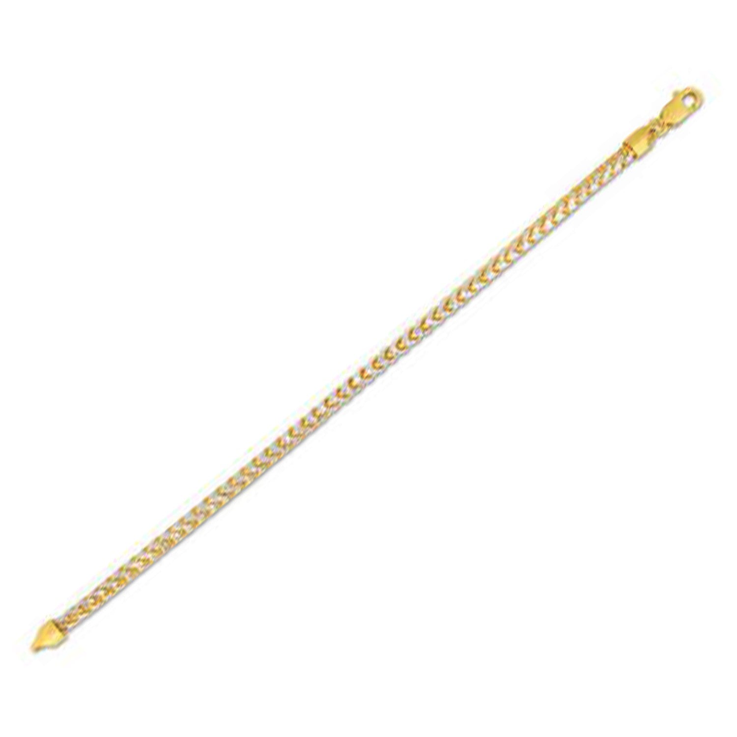 14K Yellow Gold Round Pavé Franco Chain Bracelet (4.00mm)