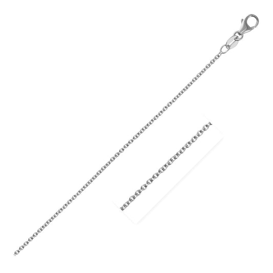 14K White Gold Round Cable Link Chain Necklace (1.50 mm)