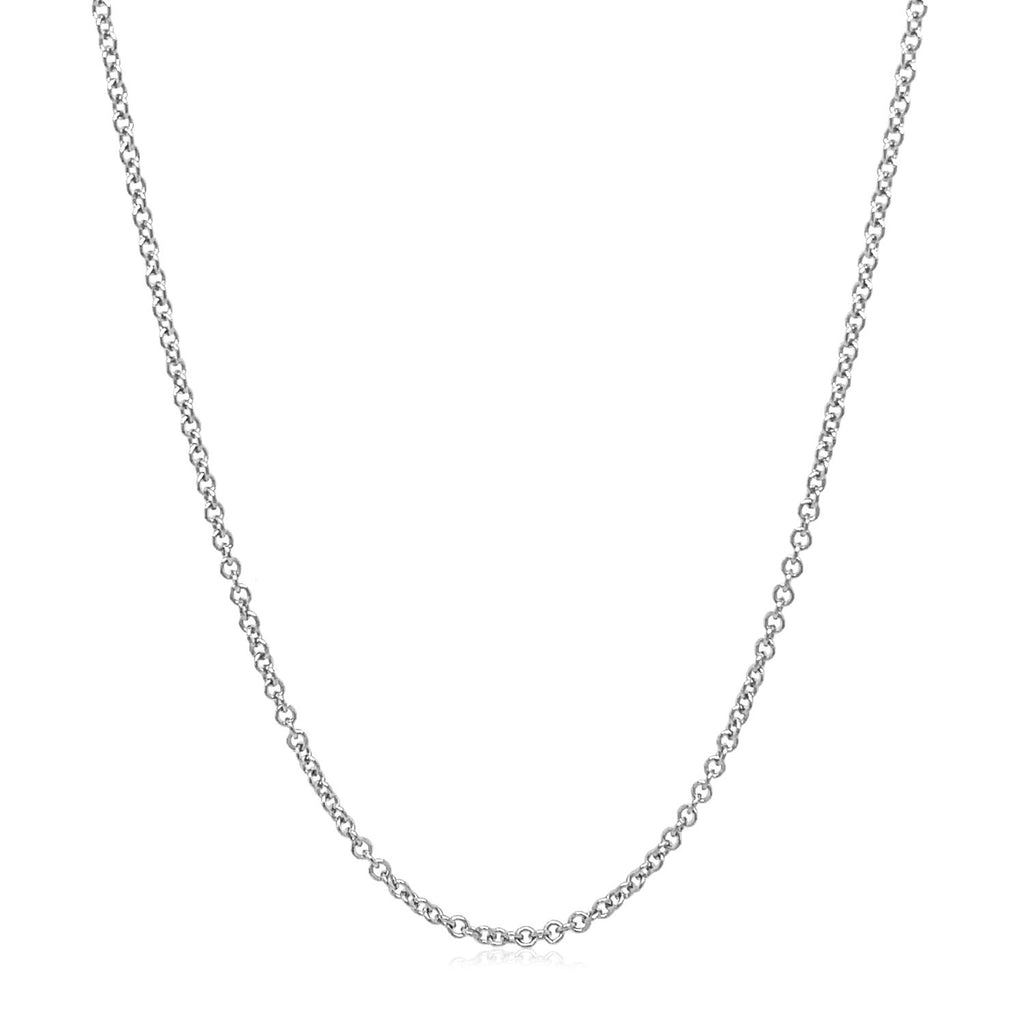 14K White Gold Round Cable Link Chain Necklace (1.50 mm)