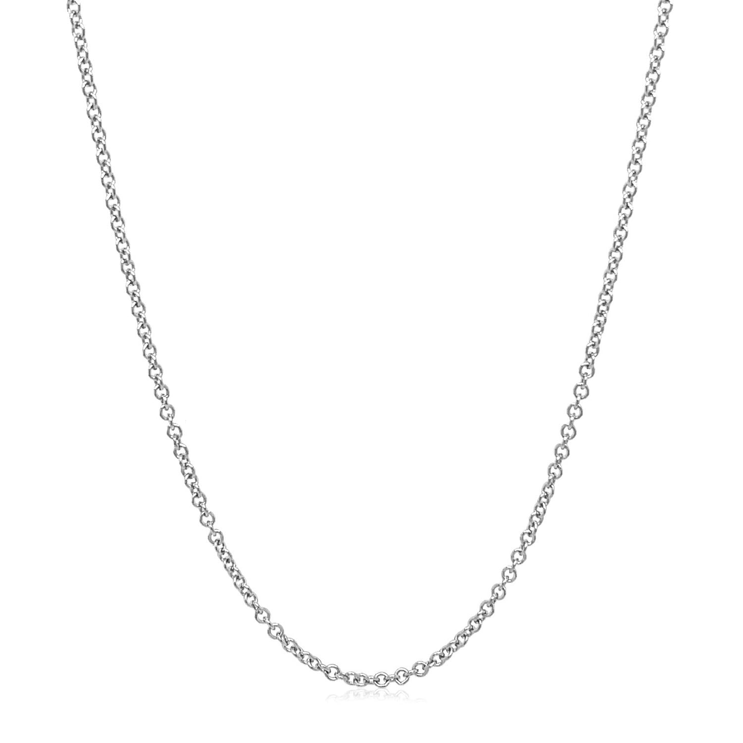 14K White Gold Round Cable Link Chain Necklace (1.50 mm)