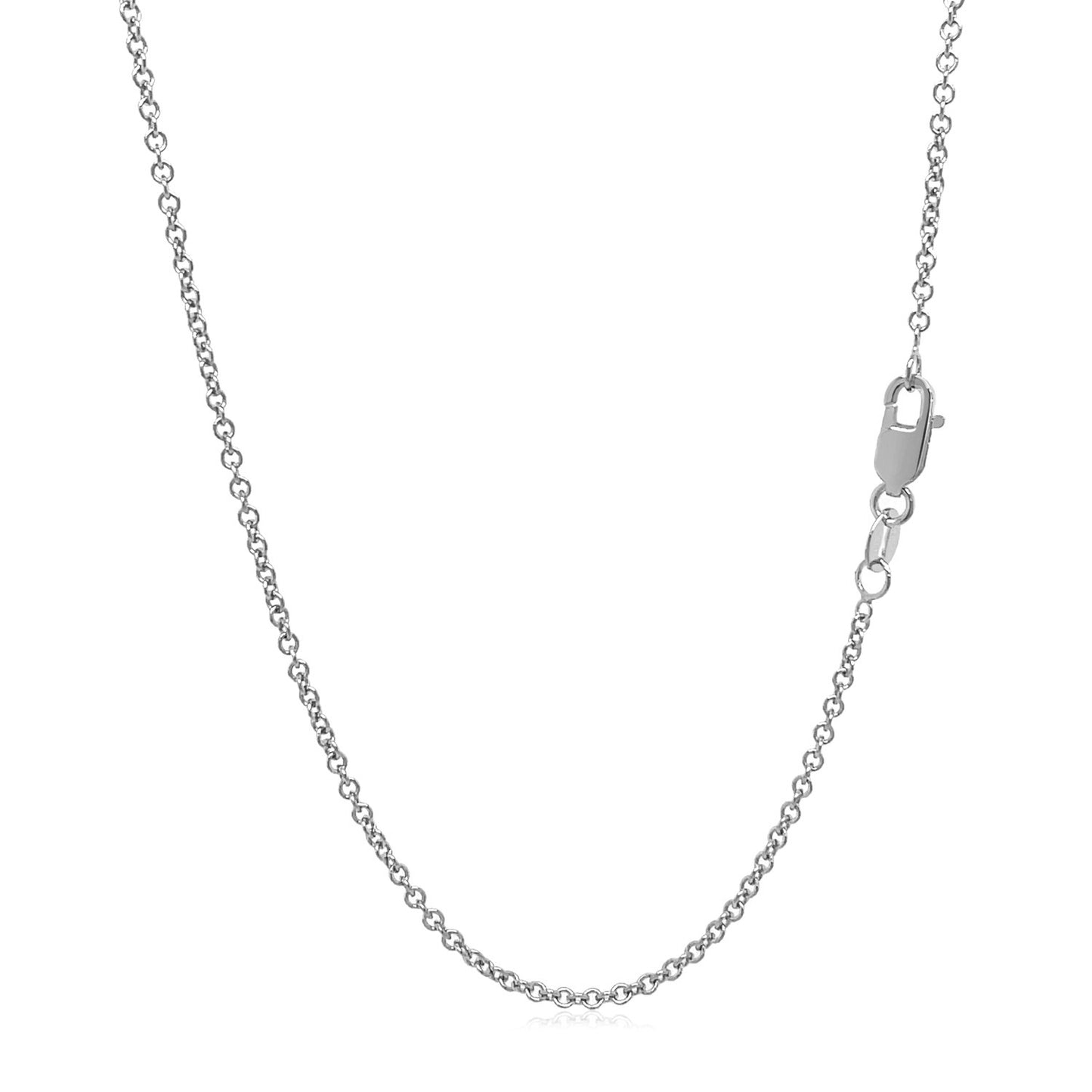 14K White Gold Round Cable Link Chain Necklace (1.50 mm)
