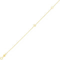 14K Yellow Gold Women's Mini Initial C Bracelet – 7 Inches – 14K Gold