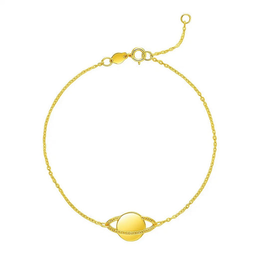 14K Yellow Gold Saturn Bracelet