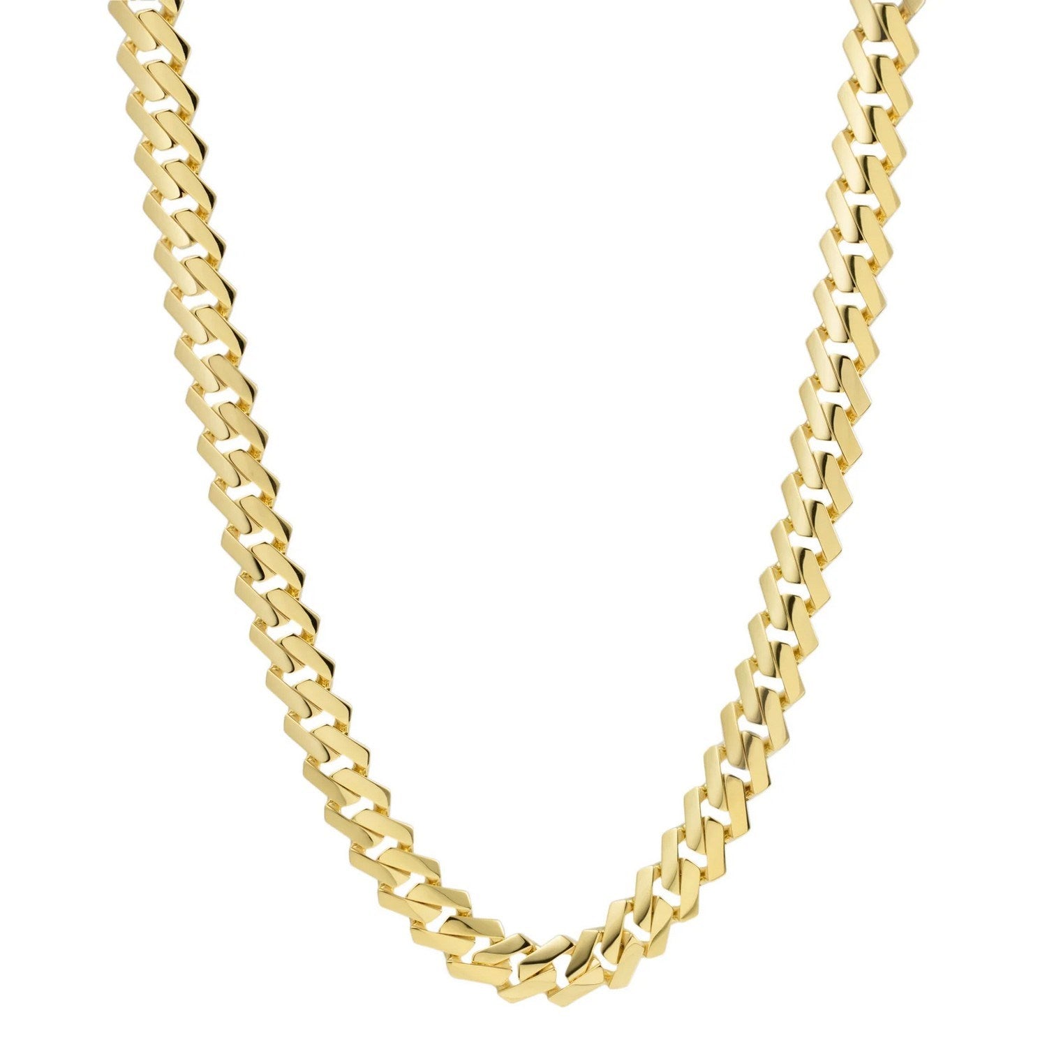 14k Yellow Gold Modern Lite Edge Chain — 8mm, High Polish