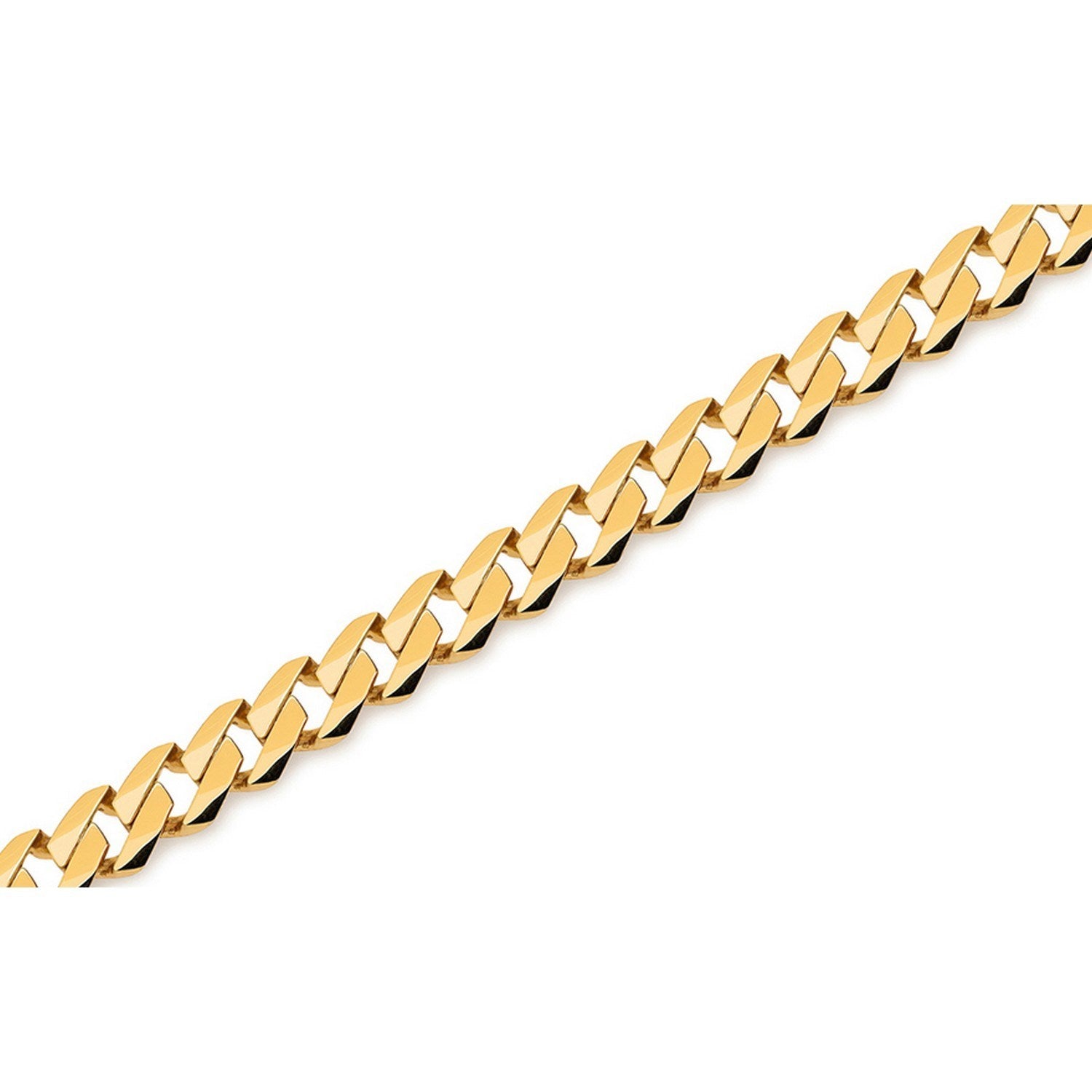 14k Yellow Gold Modern Lite Edge Chain — 8mm, High Polish
