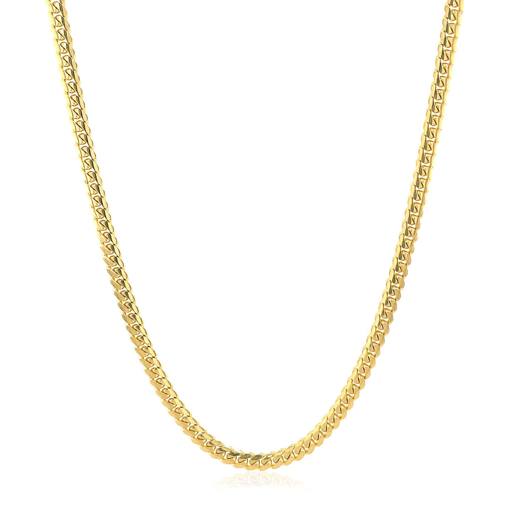 14K Yellow Gold Classic Solid Miami Cuban Chain Necklace (2.60mm)