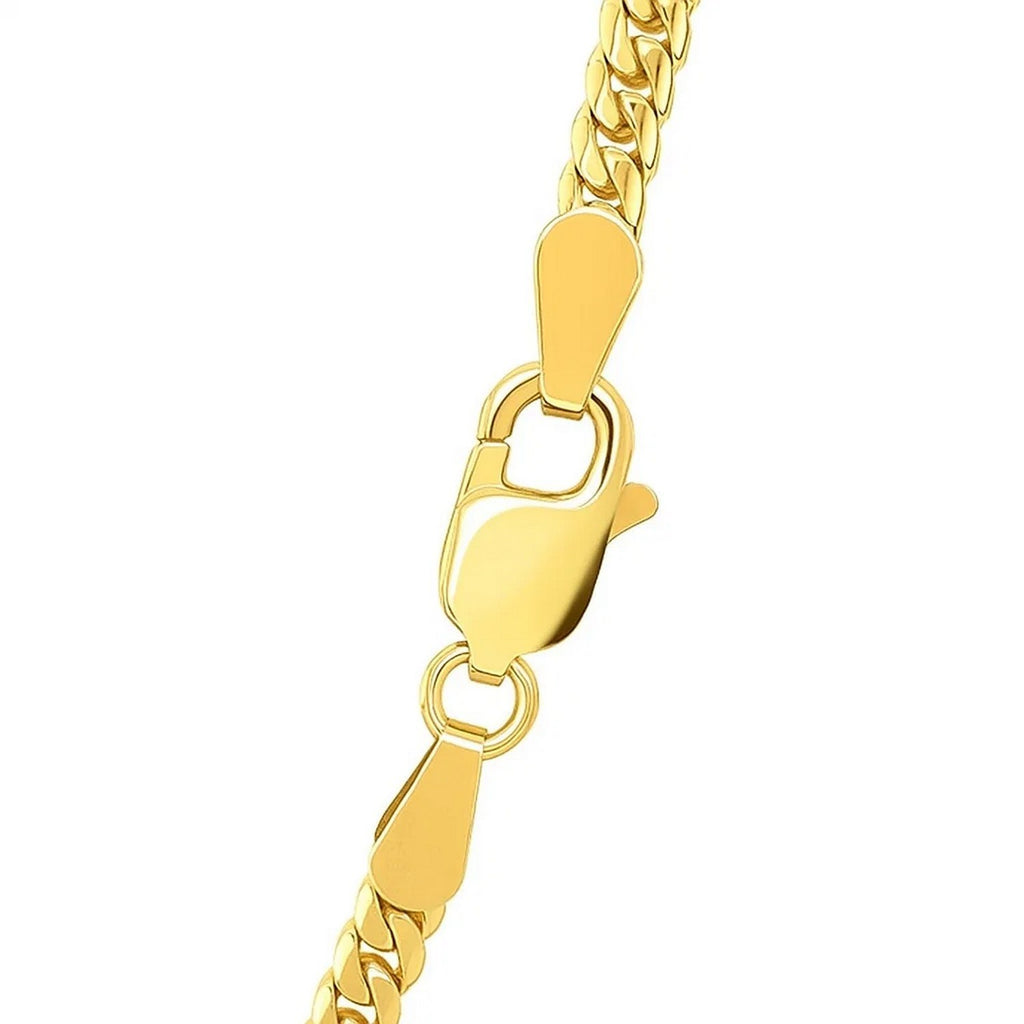 14K Yellow Gold Classic Solid Miami Cuban Chain Necklace (2.60mm)