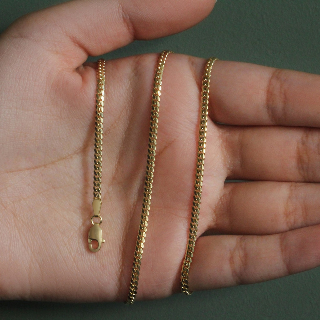14K Yellow Gold Classic Solid Miami Cuban Chain Necklace (2.60mm)