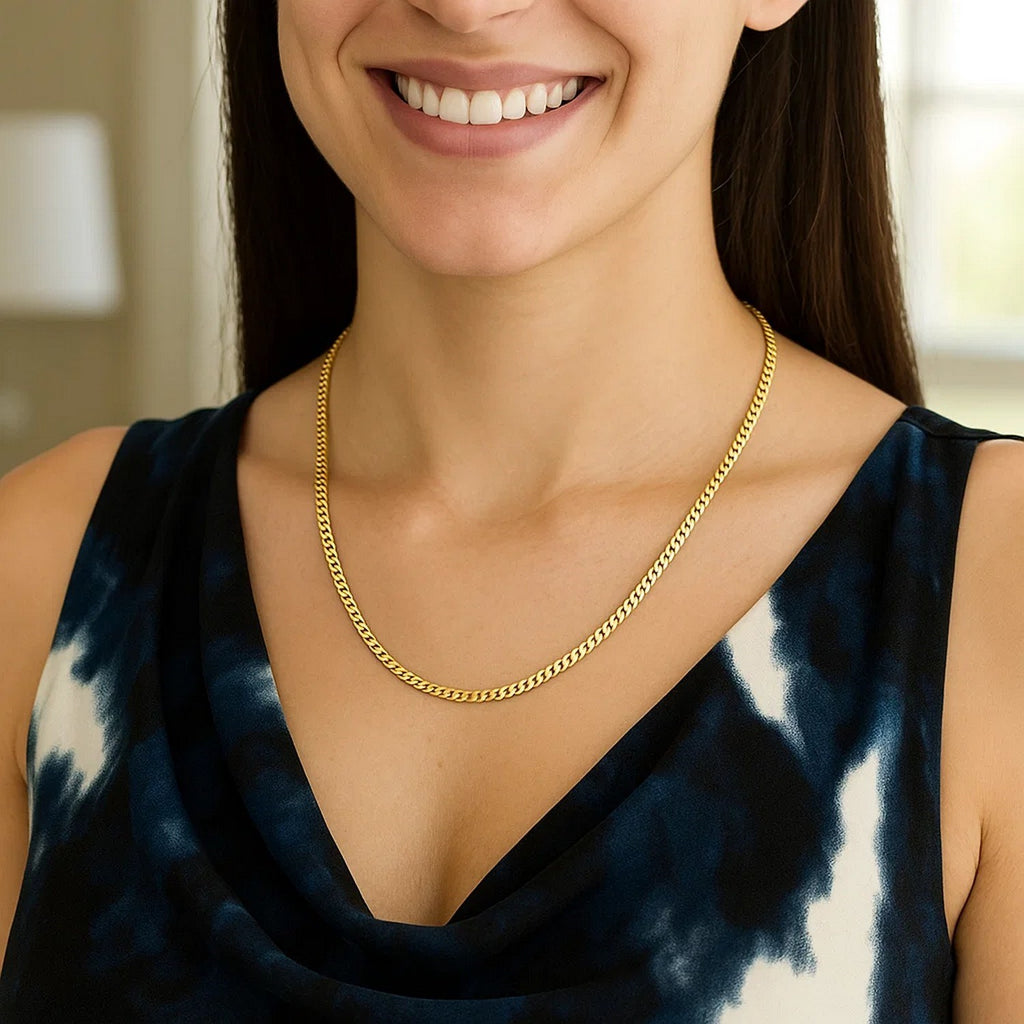 14K Yellow Gold Classic Solid Miami Cuban Chain Necklace (2.60mm)