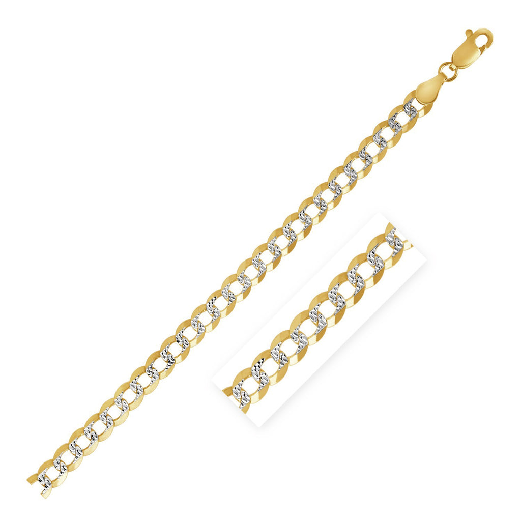 14K Two Tone Gold Pavé Curb Chain (3.20mm)
