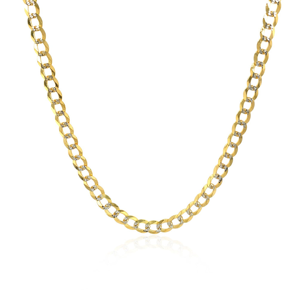 14K Two Tone Gold Pavé Curb Chain (3.20mm)