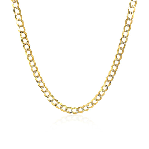 14K Two Tone Gold Pavé Curb Chain (3.20mm)