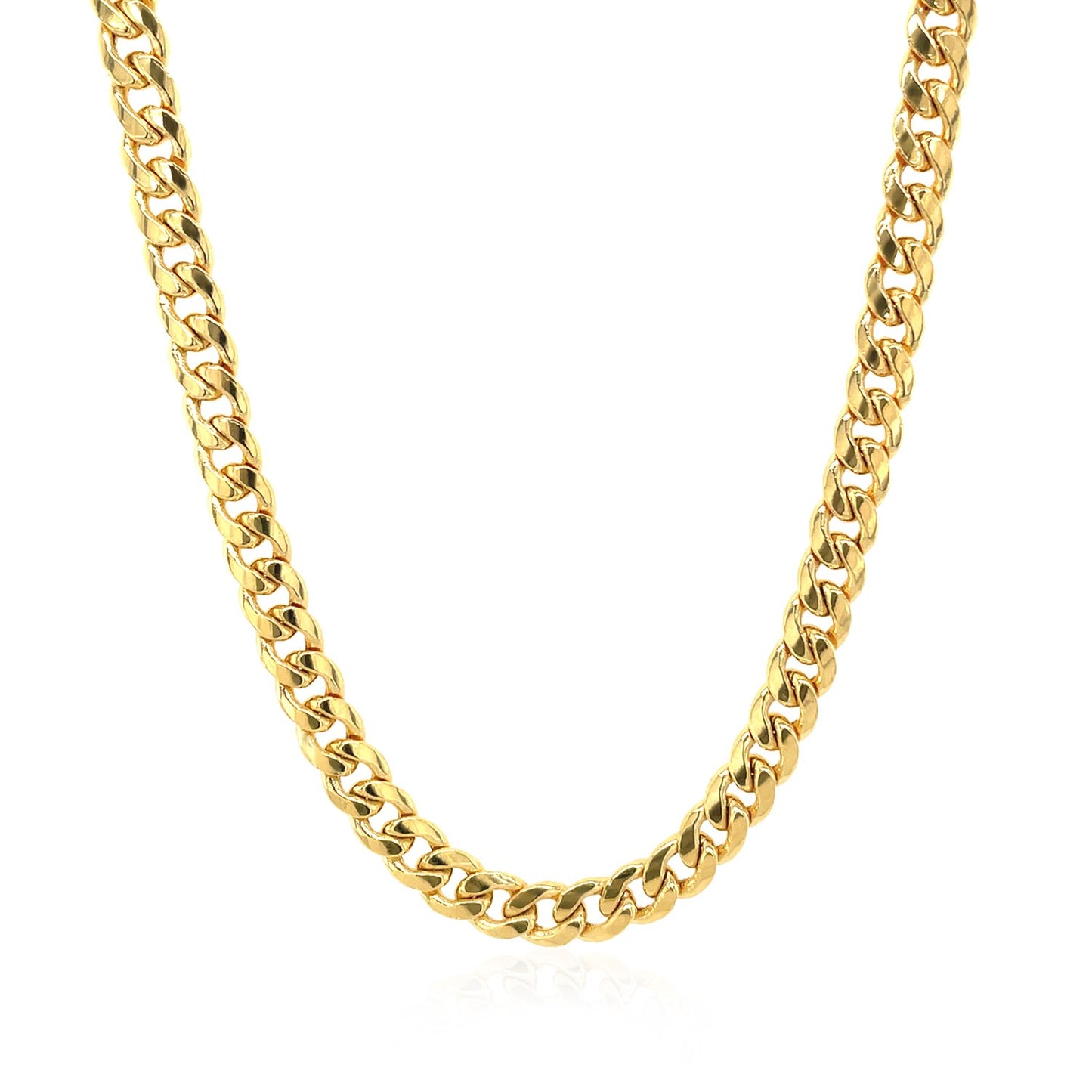 14K Yellow Gold Semi Solid Miami Cuban Chain Necklace (4.50mm) – True Pure Gold