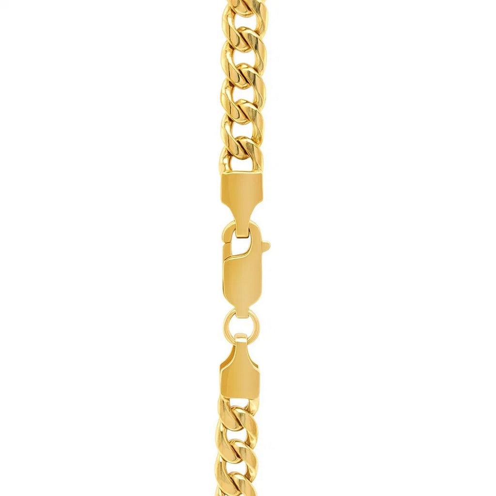 14K Yellow Gold Semi Solid Miami Cuban Chain Necklace (4.50mm) – True Pure Gold