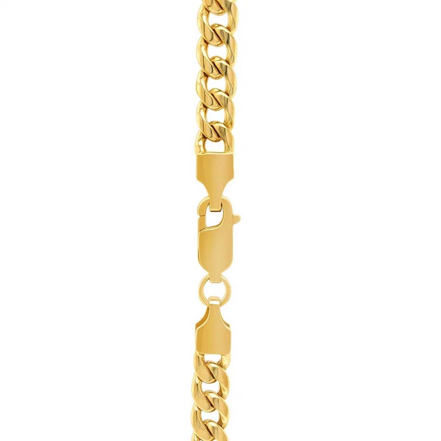 14K Yellow Gold Semi Solid Miami Cuban Chain Necklace (4.50mm) – True Pure Gold