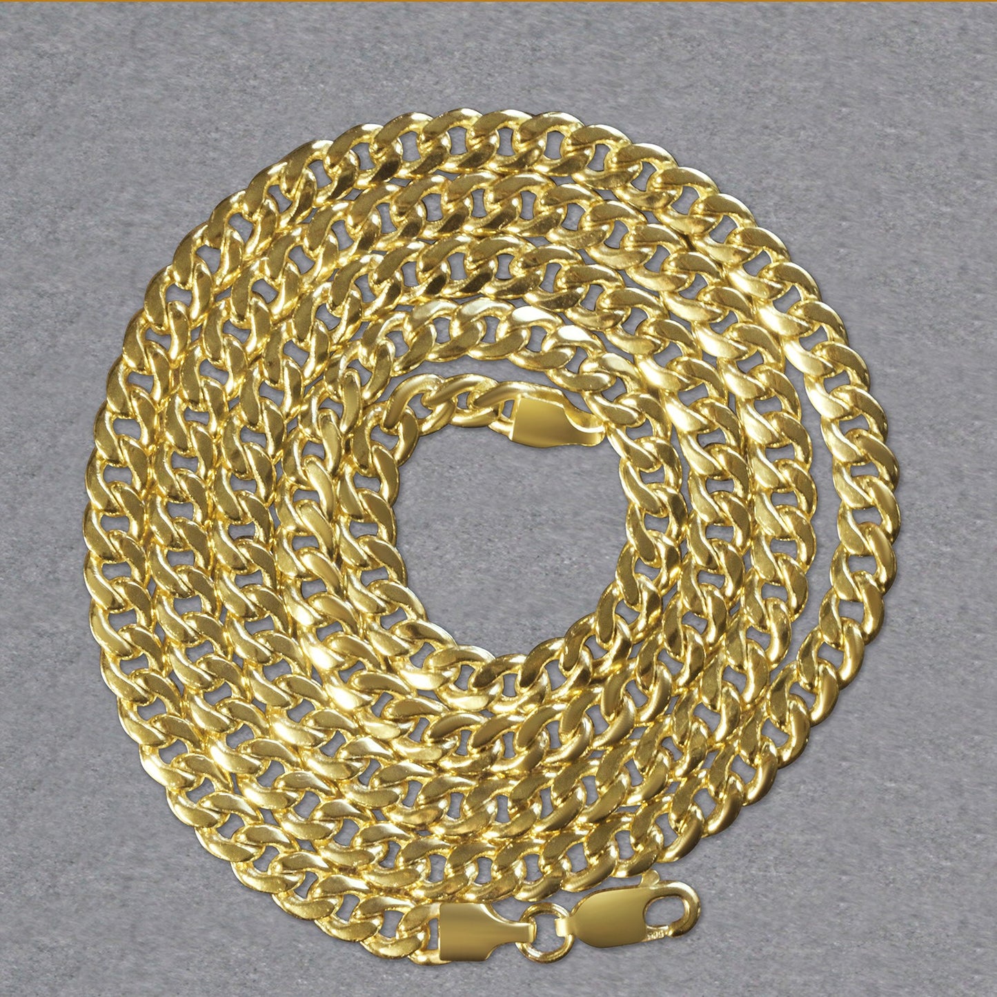 14K Yellow Gold Semi Solid Miami Cuban Chain Necklace (4.50mm) – True Pure Gold