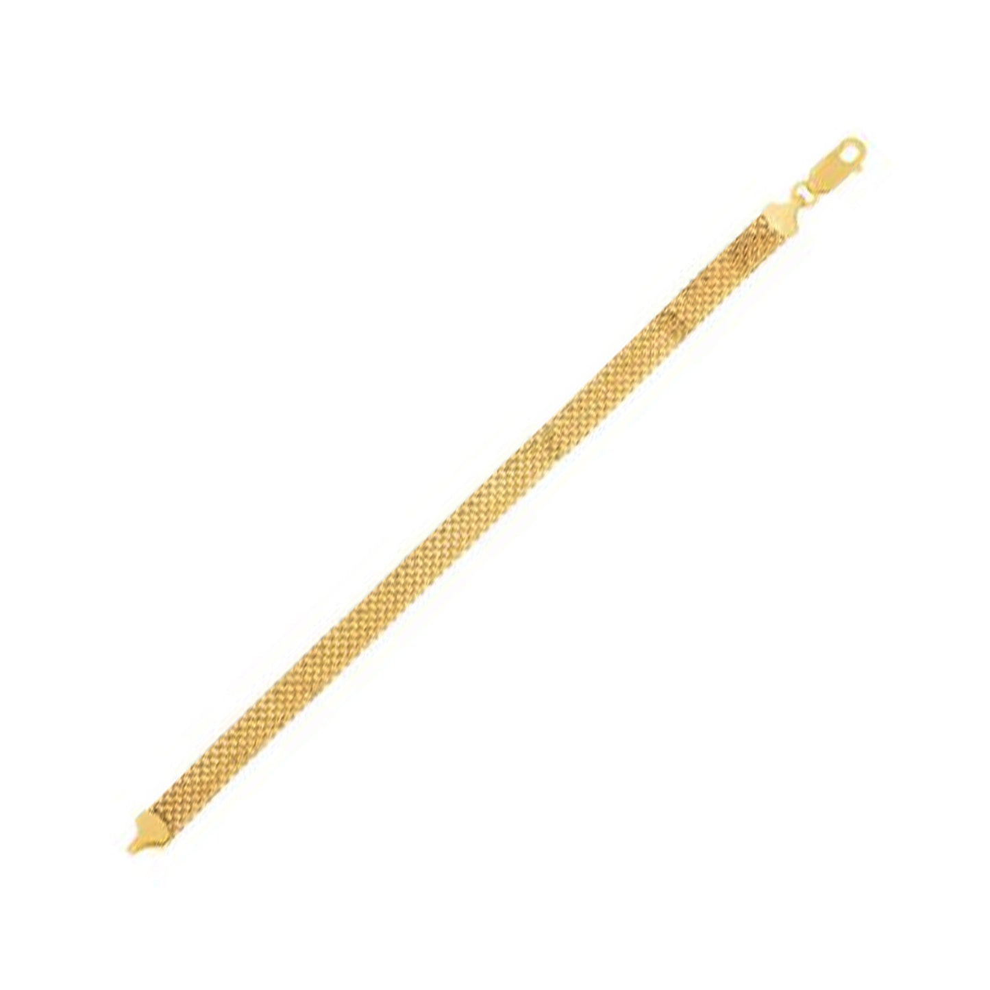 14K Yellow Gold Solid Bismark Chain Bracelet (7.00mm) – True Pure Gold