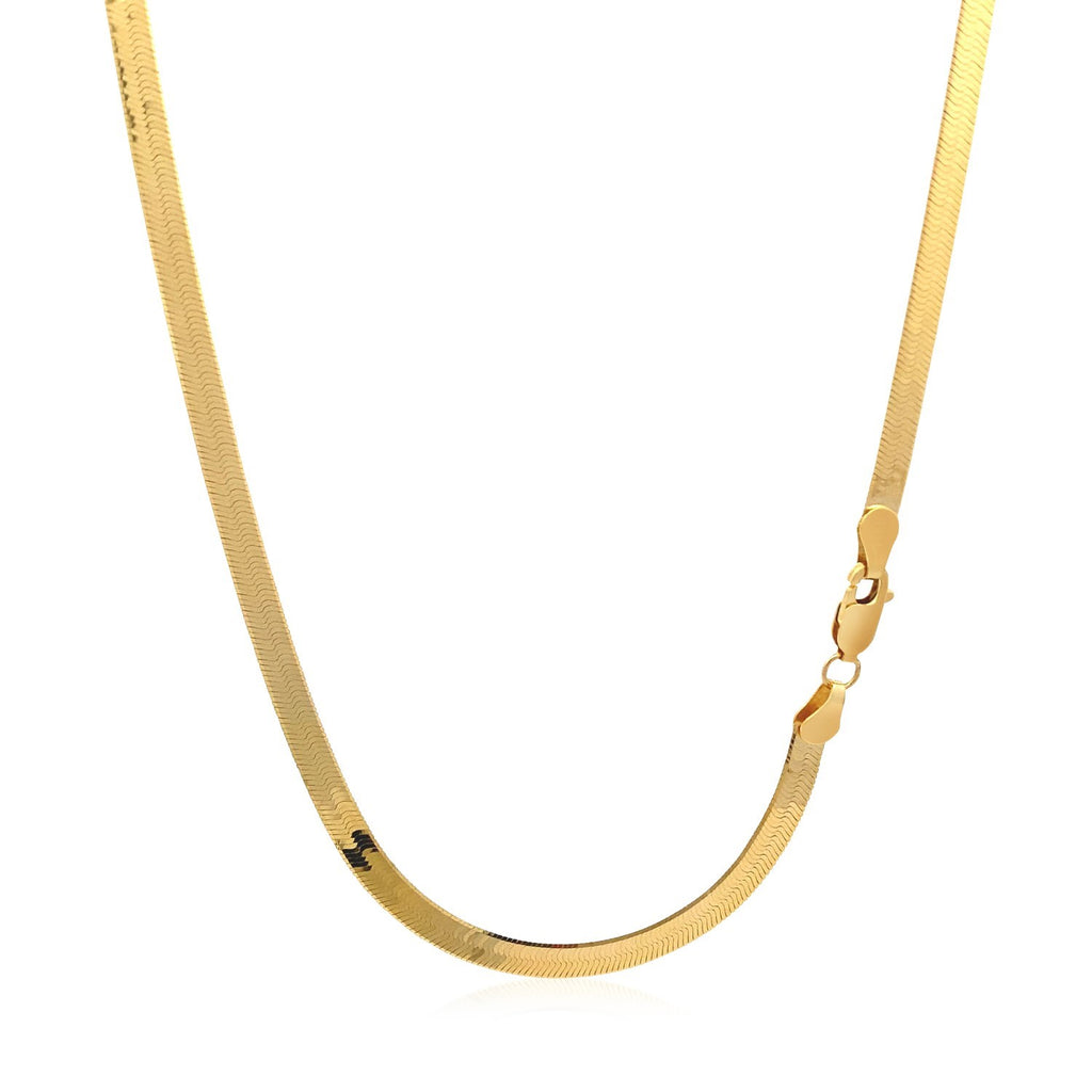 10K Yellow Gold Imperial Herringbone Chain 3.80mm | Solid Gold