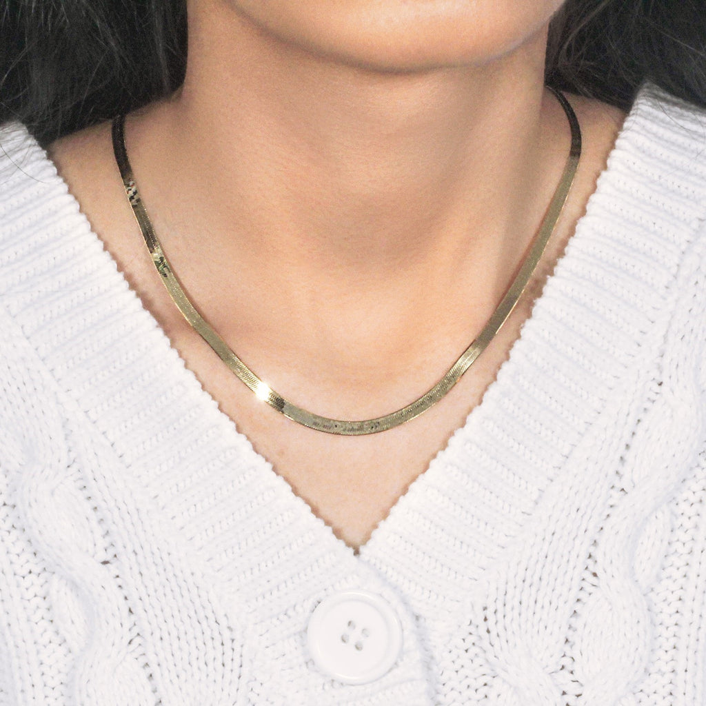 10K Yellow Gold Imperial Herringbone Chain 3.80mm | Solid Gold
