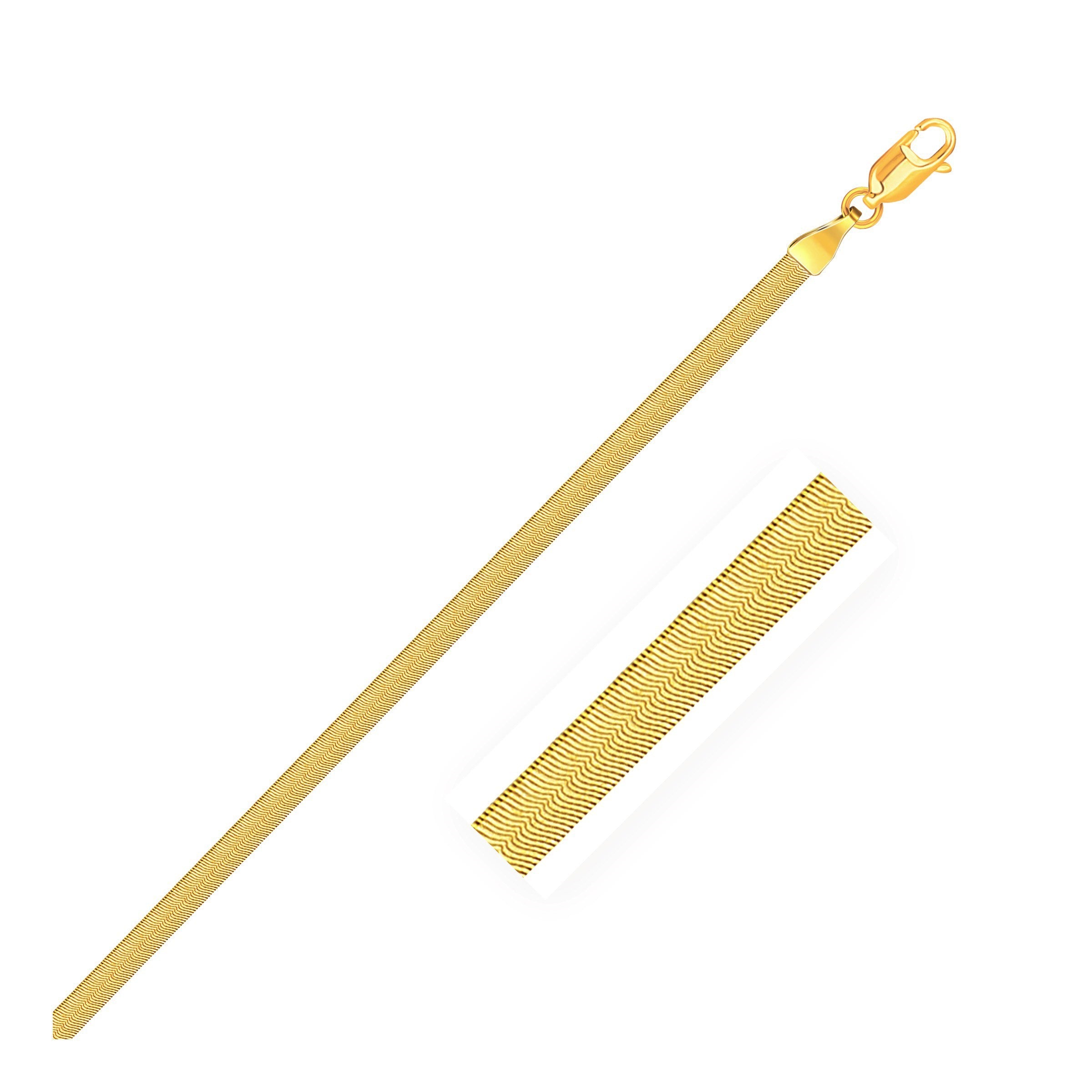 10K Yellow Gold Imperial Herringbone Chain 2.80mm | Solid Gold