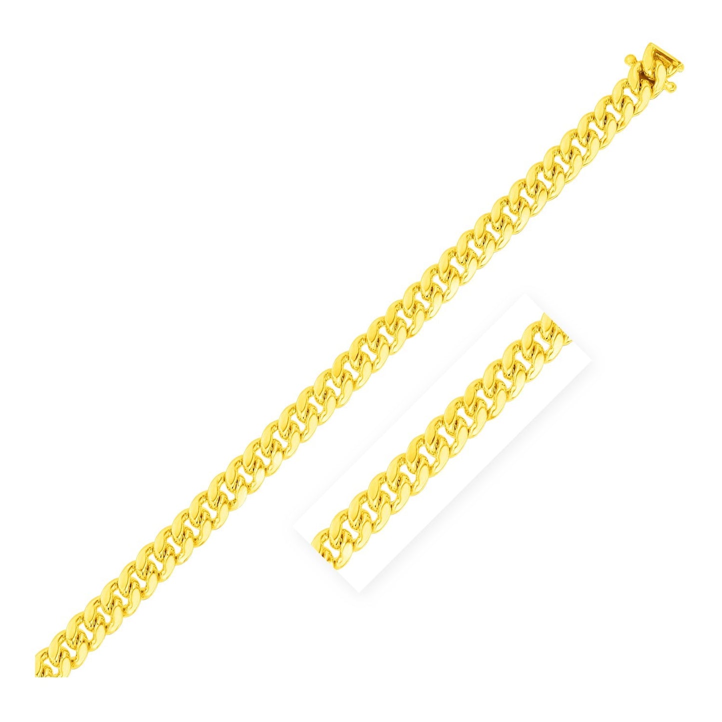 10K Yellow Gold Classic Solid Miami Cuban Chain Necklace (4.90mm) – True Pure Gold
