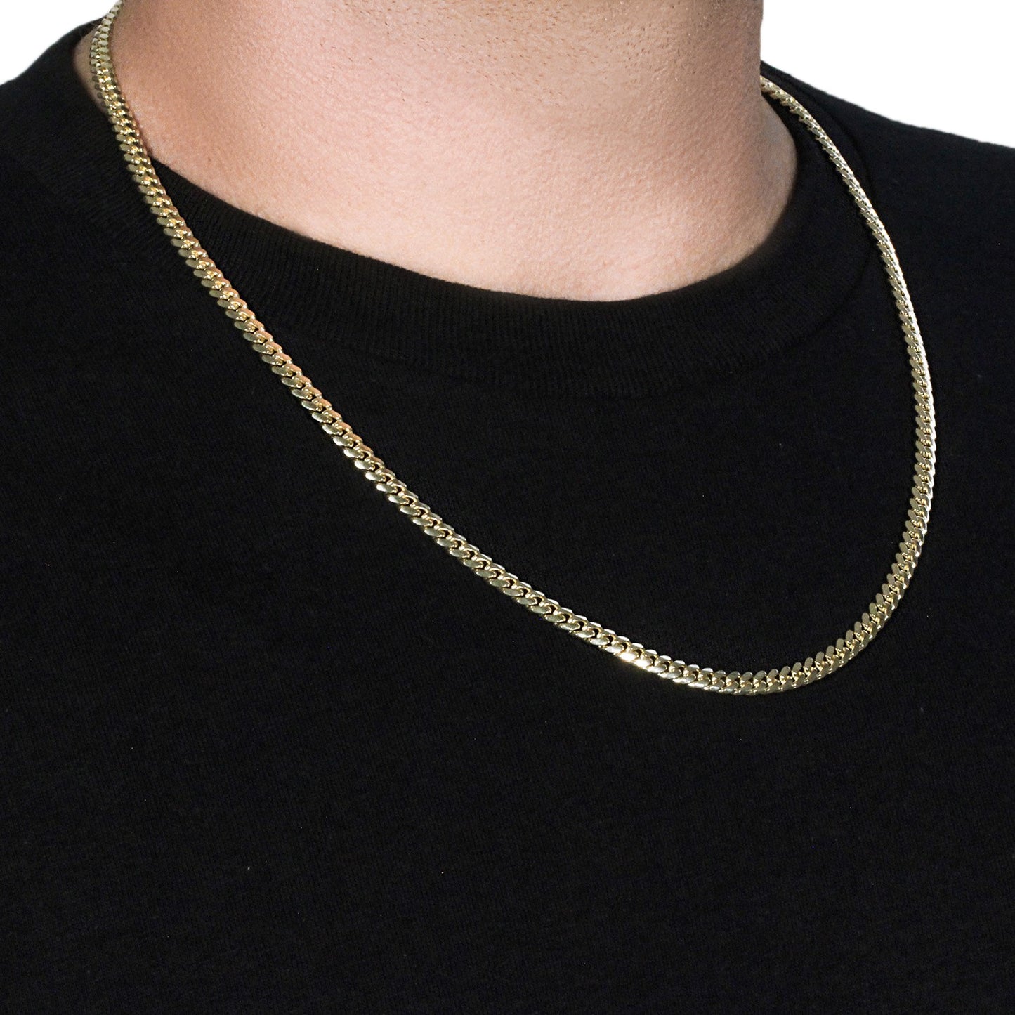 10K Yellow Gold Classic Solid Miami Cuban Chain Necklace (4.90mm) – True Pure Gold